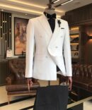 Elegant White Double-Breasted Tuxedo for Men – Premium German Quality | Berlinaf