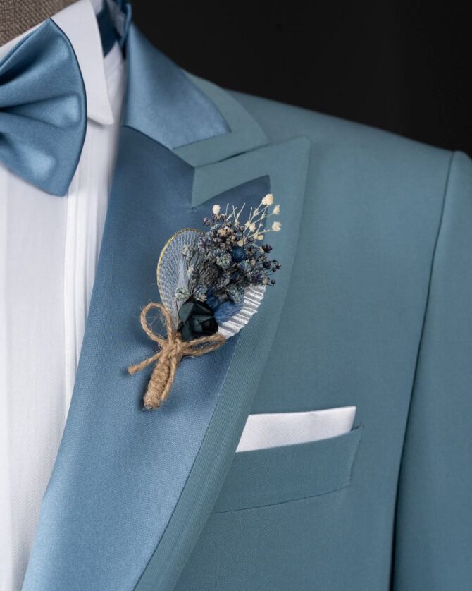 Luxury Sky Blue 3-Piece Tuxedo for Men – Slim Fit Wedding & Formal Suit | Berlinaf