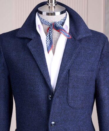 Men’s Soft Navy Wool Blazer with Patch Pockets – Tailored Smart Casual Jacket for Every Season | Berlinaf