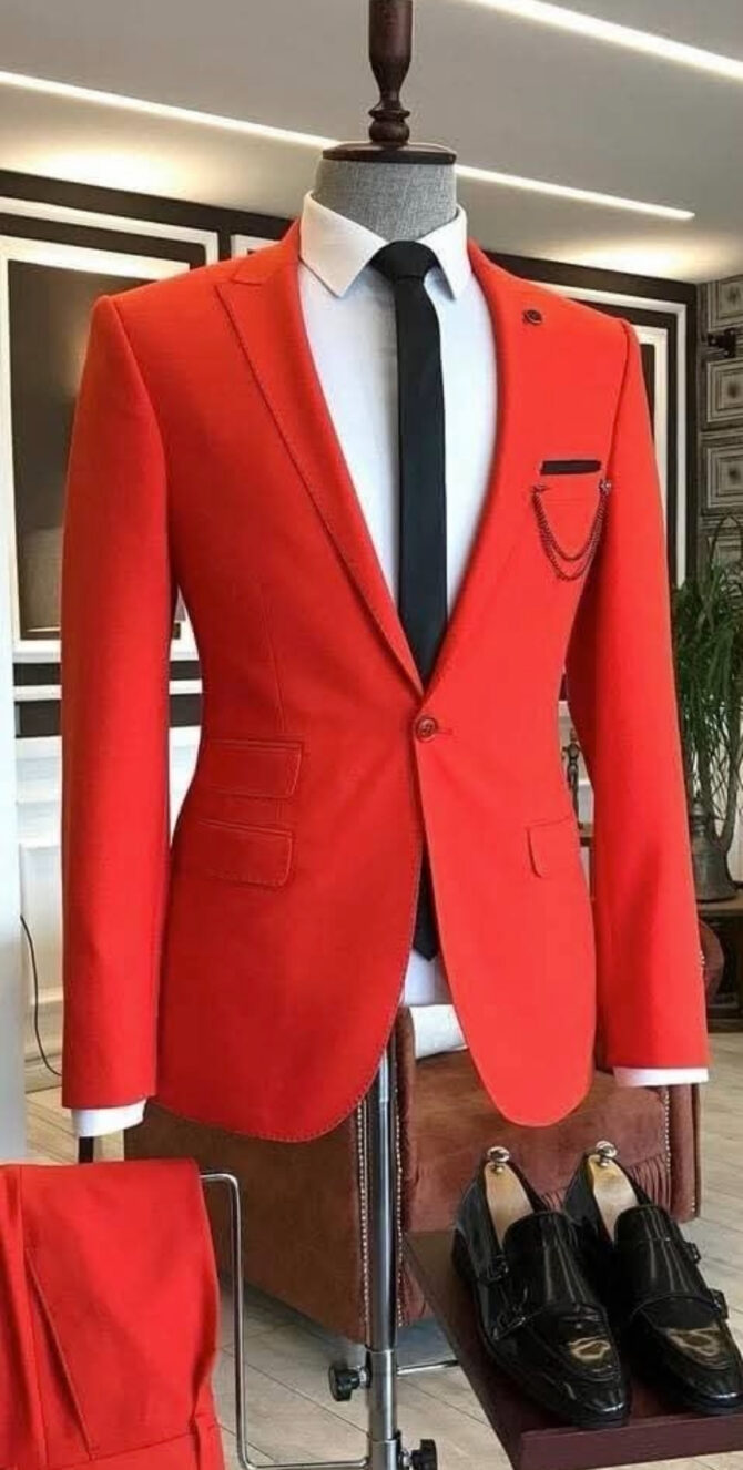 Bold Red Men’s Suit – Modern Slim Fit Formalwear | Berlinaf Germany