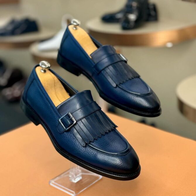 Men’s Brown Leather Kiltie Loafers with Buckle – Timeless Slip-On Dress Shoes for Formal & Smart-Casual Looks | berlinaf.com