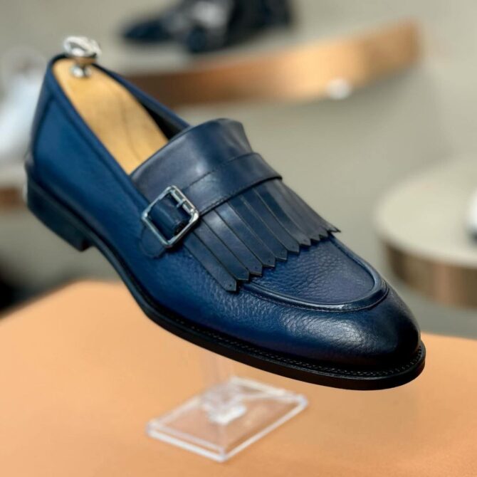 Men’s Brown Leather Kiltie Loafers with Buckle – Timeless Slip-On Dress Shoes for Formal & Smart-Casual Looks | berlinaf.com